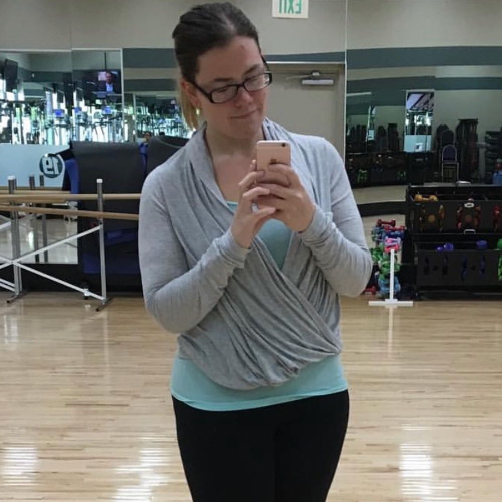 Light, long sleeve workout cover up.